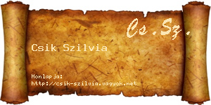 Csik Szilvia névjegykártya